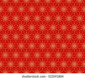 floral pattern. modern ornament. vector illustration for design wedding invitation, background, wallpaper. gold on red color