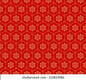 floral pattern. modern ornament. vector illustration for design wedding invitation, background, wallpaper. gold on red color