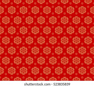 floral pattern. modern ornament. vector illustration for design wedding invitation, background, wallpaper. gold on red color