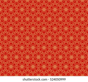 floral pattern. modern ornament. vector illustration for design wedding invitation, background, wallpaper. gold on red color