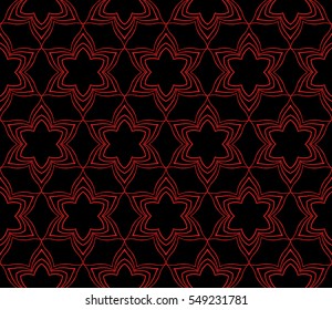 floral pattern. modern ornament. vector illustration red, black color