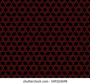floral pattern. modern ornament. vector illustration red, black color