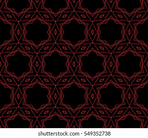 floral pattern. modern ornament. vector illustration red, black color