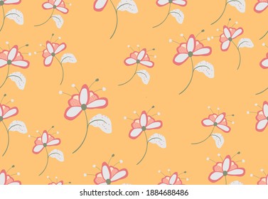 floral pattern in a modern style, simple drawing. vector graphics.
