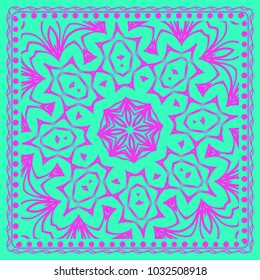Floral pattern. modern vector illustration. hand drawn henna india tribal paisley background