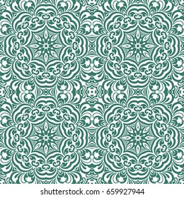 floral pattern motif coloring a mandala drawn with a pen. green, turquoise, yellow-green and white. fabric, motifs. Vector, abstract mandala flower. Decorative elements for design. EPS 10.