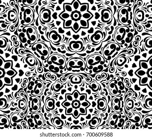 floral pattern motif coloring mandala drawn with a pen. black and white. Ethnic, fabric, motifs. Vector, abstract flower mandala. Decorative elements for design. EPS 10.