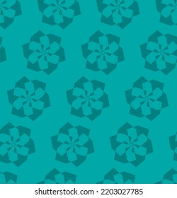 Floral pattern motif with turquoise color that can be used for paper, home decoration, fashion, and others