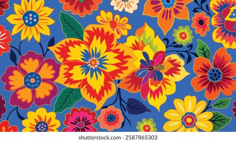 Floral pattern multi color vector illustration for background design.