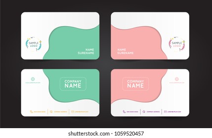 Floral pattern name card and logo design template for florist.