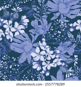 Floral Pattern NAture Design Fabric Textile Illustration Vector