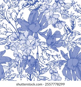 Floral Pattern NAture Design Fabric Textile Illustration Vector