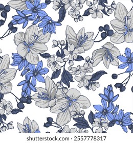 Floral Pattern NAture Design Fabric Textile Illustration Vector