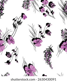Floral Pattern Nature Design Fabric Textile Illustration Vector