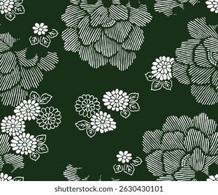 Patrón Floral Diseño de Naturaleza Tela Textil Ilustración Vector