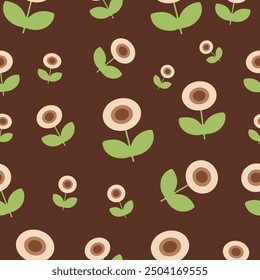 Floral pattern on background vector. Cute floral print.