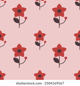 Floral pattern on background vector. Cute floral print.