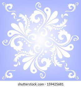 floral pattern on a blue background. vector illustration
