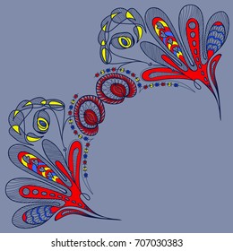 floral pattern on a blue background
