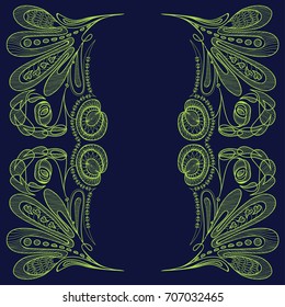 floral pattern on a blue background