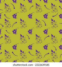 Floral pattern on a bright background. Pattern for fabric or wrapping paper. Vector flower pattern