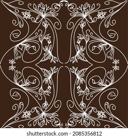 floral pattern on brown background