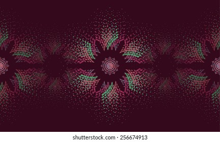 the floral pattern on brown background rectangle