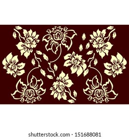 Floral Pattern on a Burgundy Background