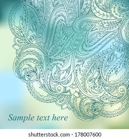 Floral pattern on colored background with place for text, EPS10