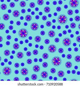 Floral pattern on the cyan background