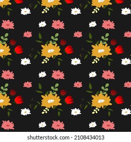 Floral pattern on a dark background.