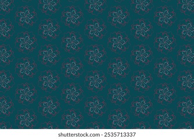 floral pattern on a dark background ethnic fabric seamless pattern design for cloth, textile pattern, print on demand pattern, editable vector illustration