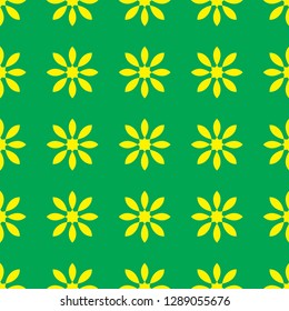 Floral pattern on the green background