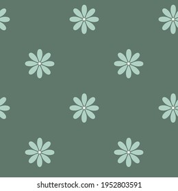 Floral sobre un fondo verde flores turquesas delicadas. El fondo vectorial floral lindo e incomparable. Papel de paredes, tela, yeguas, toalla, cubiertas, papel de envoltura, ropa, bolsas, estampado floral