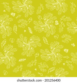 floral pattern on a green background pattern vector