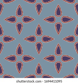 Floral pattern on grey background. Seamless backdrop.