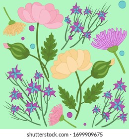 floral pattern on a light background seamless