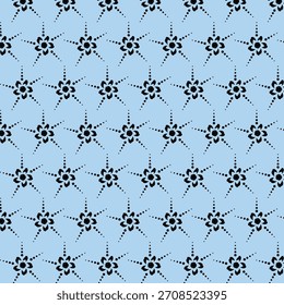 Floral Pattern on Light Blue Background with Repeating Flower Motifs