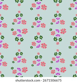 Patrón floral en diseño de fondo pastel para tela, alfombra, azulejo, textura y background.Vector Elementos para el diseño.