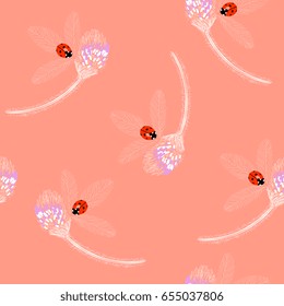 Floral pattern on a pink background