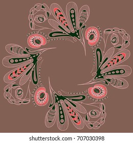 floral pattern on pink background
