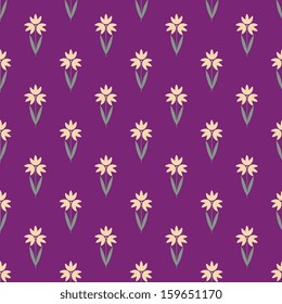 Floral pattern on purple background