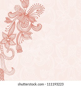 floral pattern on red