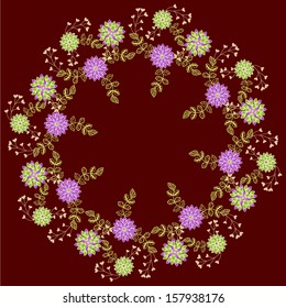  floral pattern on red backgruond 