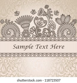 Floral pattern on seamless background with place for text
