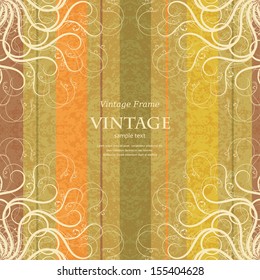 Floral pattern on a striped retro background