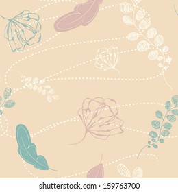 Floral pattern on warm background.Vector.