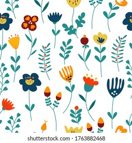 Floral pattern on a white background vector