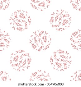 Floral pattern on white background. Hand painted illustration. Ukraine