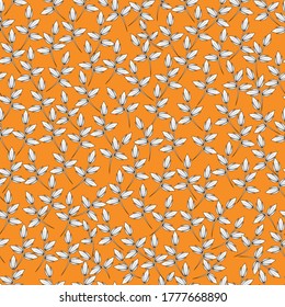 patrón floral con fondo naranja patrón de repetición sin inconvenientes